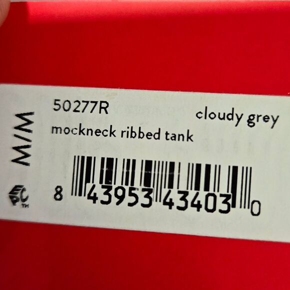 🐢 Spanx Go Lightly Mockneck ribbed tank Size M Cloud Grey - Picture 6 of 11